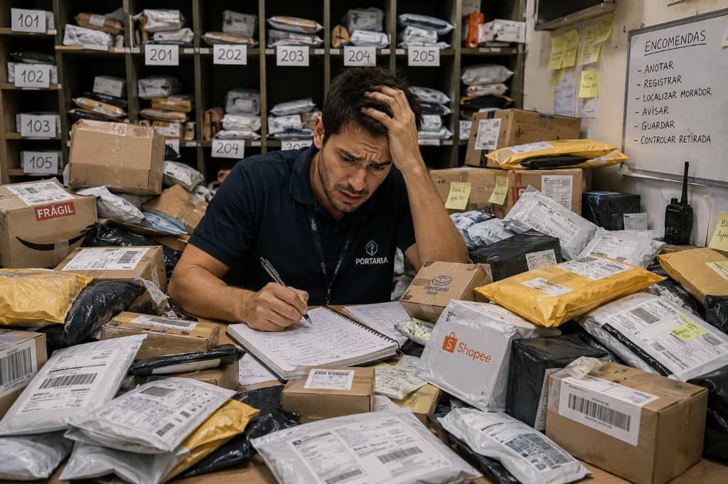 Portaria antes do HUBLAR: encomendas acumuladas e controle manual